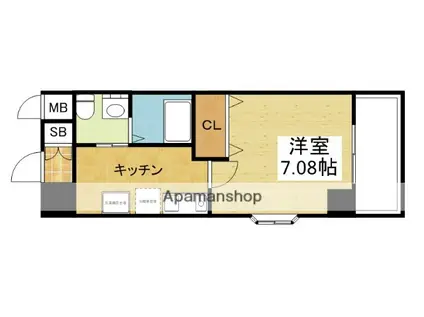 CASSIA豊中三国(1K/9階)の間取り写真