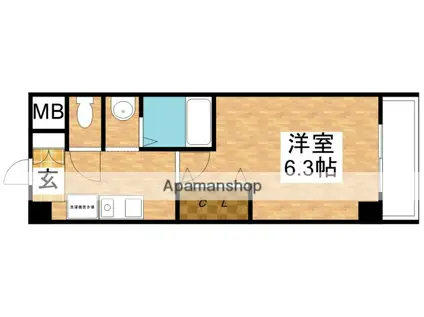 エムロード新大阪(1K/6階)の間取り写真