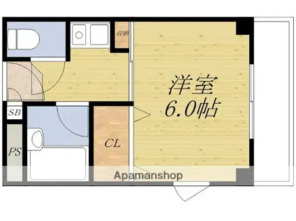 ベルビューレ千里山一番館(1K/2階)の間取り写真