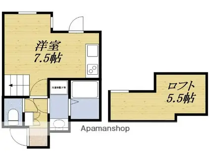 ガレリア千里山DUE(ワンルーム/2階)の間取り写真