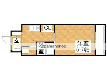 エクセレント上新11(1K/5階)の間取り写真