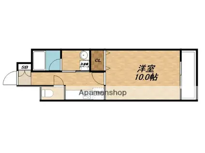 セレッソコート新大阪(1K/9階)の間取り写真