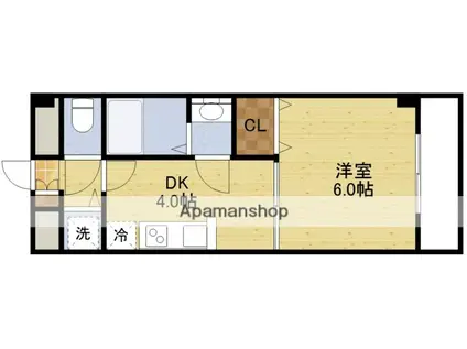 ハイツ新和(1K/8階)の間取り写真