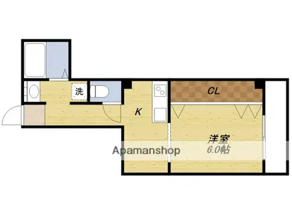 マンションミノル(1K/1階)の間取り写真