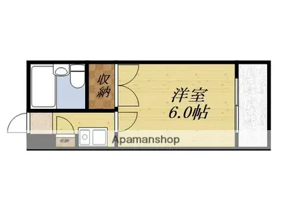 ベルシャトー(1K/3階)の間取り写真