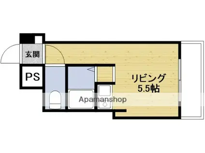 淀川RSメゾン第一(ワンルーム/3階)の間取り写真