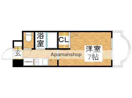 ローズコーポ西中島(1K/9階)の間取り写真