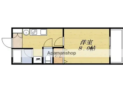 エルデン緑地(1K/2階)の間取り写真