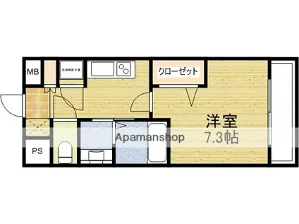 パークフラッツ緑地公園(1K/7階)の間取り写真