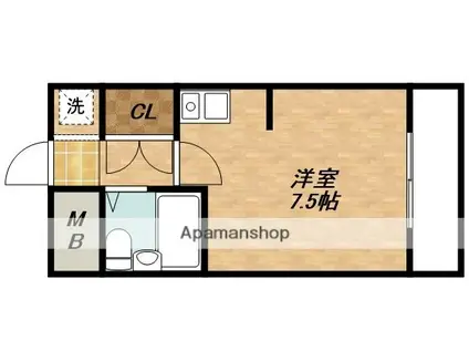 リアンジェ東三国(ワンルーム/7階)の間取り写真