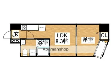 RIDGE江坂(1LDK/9階)の間取り写真