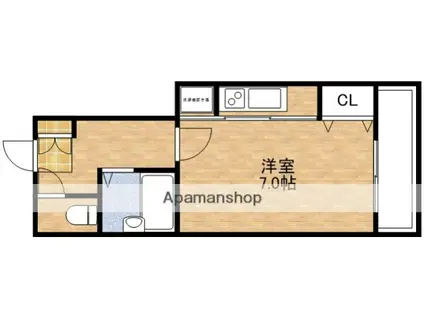 ドゥーエ江坂1(ワンルーム/5階)の間取り写真