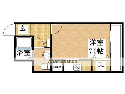 ドゥーエ江坂1(ワンルーム/8階)の間取り写真