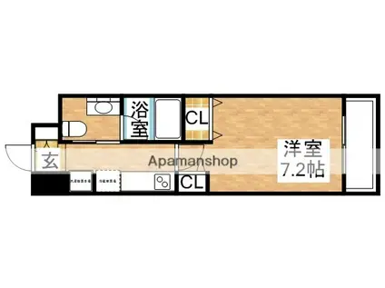 セレッソコート リバーサイドOSAKA(1K/11階)の間取り写真