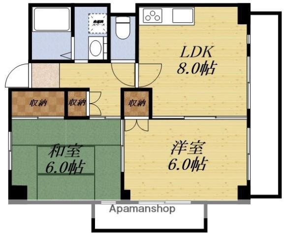 ライフステージ新大阪(2LDK/1階)の間取り写真