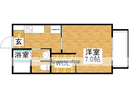 マンハイム2(1K/2階)の間取り写真