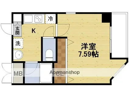 ラフォンテ十三(1K/5階)の間取り写真