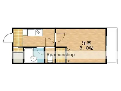 ブランドール・サム(1K/3階)の間取り写真