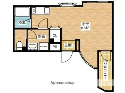 カルム香川2(ワンルーム/2階)の間取り写真
