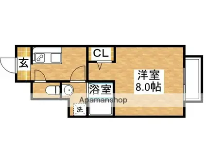 アネックス藤(1K/1階)の間取り写真