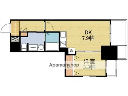 KSスクエア江坂(1DK/3階)の間取り写真