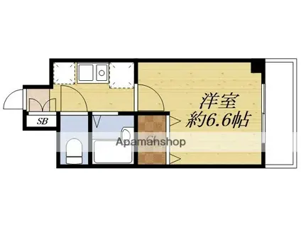 おおきに新大阪駅前サニーアパートメント(1K/3階)の間取り写真