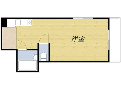 コスモビル(ワンルーム/2階)の間取り写真