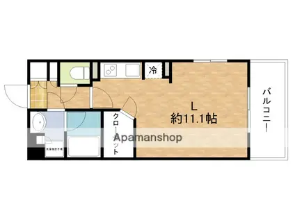 アパートメンツ江坂(ワンルーム/6階)の間取り写真