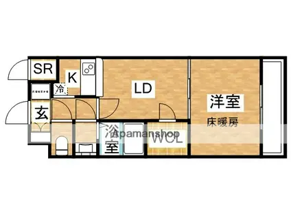 ノルデンタワー新大阪アネックス(1LDK/23階)の間取り写真