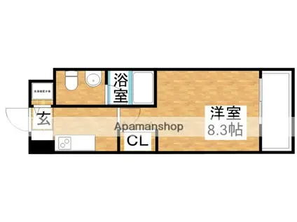 プラウドフラット新大阪(1K/9階)の間取り写真