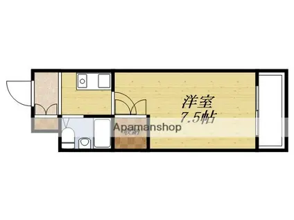 リーヴス千里山(1K/3階)の間取り写真