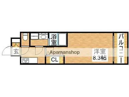 スプランディッド新大阪III(1K/3階)の間取り写真