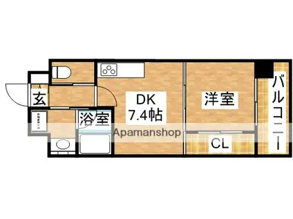 ライブガーデン新大阪(1DK/6階)の間取り写真