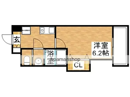 ラグゼ十三本町(1K/13階)の間取り写真