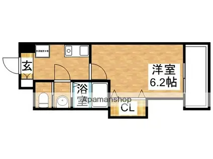 ラグゼ十三本町(1K/8階)の間取り写真