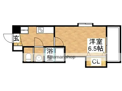 ラグゼ十三本町(1K/12階)の間取り写真