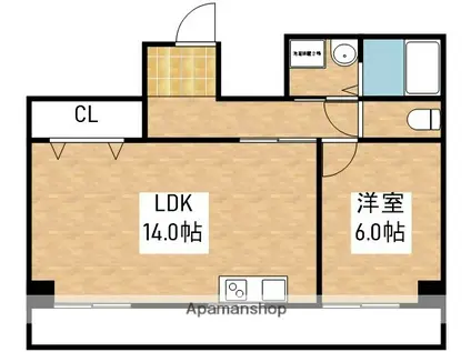 タウンズマンション下村(1LDK/2階)の間取り写真