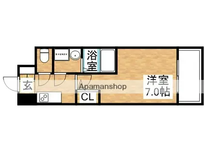 スプランディッドⅡ(1K/6階)の間取り写真