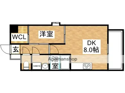 スプランディッドⅡ(1DK/10階)の間取り写真