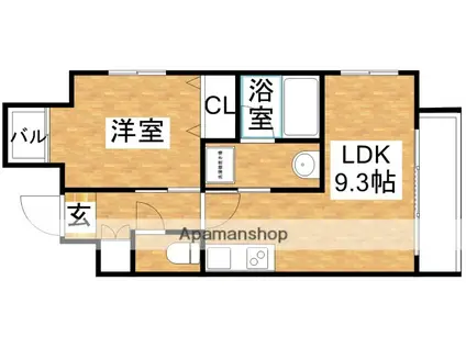 レオングラン新大阪レジデンス(1LDK/9階)の間取り写真