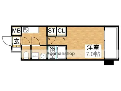 スプランディッド三国Ⅱ(1K/3階)の間取り写真