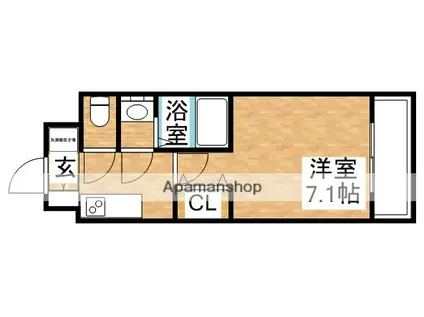 ウインズコート新大阪2(1K/7階)の間取り写真