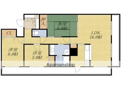 ローレルコート千里山星が丘(3LDK/4階)の間取り写真