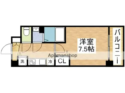 ディームス江坂(1K/7階)の間取り写真