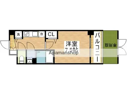 ディームス江坂(1K/1階)の間取り写真