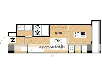 江坂プライマリーワン(1DK/9階)の間取り写真