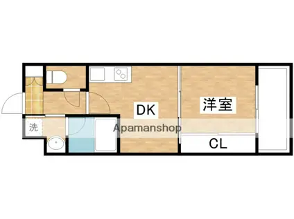 エルシア新大阪(1DK/7階)の間取り写真