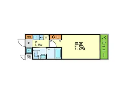 WINS COURT UTAJIMA(1K/1階)の間取り写真