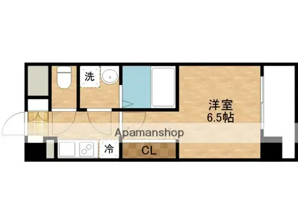 レジュールアッシュ淡路駅前(1K/2階)の間取り写真