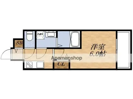 ファステート北大阪ラッセル(1K/4階)の間取り写真